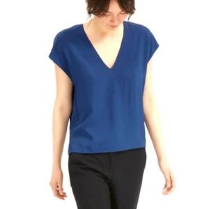 Everlane The Japanese Go Weave Royal Blue V-Neck Tee